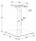 PODSTAWA STOLIKA SH-3002-7/S szczotkowana - 55x55 cm - kwadratowa