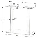 PODSTAWA STOLIKA SH-3003-1/S/6 szczotkowana - 70x40 cm prostokątna z dwiema nogami