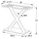 PODSTAWA STOLIKA SH-3007-2/B - 69,5x39,5 cm czarna stal malowana proszkowo z dwiema nogami