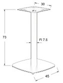 PODSTAWA STOLIKA SH-3050-2/B - 45x45 cm - kwadratowa, slat malowana proszkowo