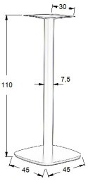 PODSTAWA STOLIKA SH-3050-2/H/B - 45x45 cm - kwadratowa, stal malowana proszkowo PODSTAWA STOLIKA SH-3050-2/H/B - 45x45 cm - kwadratowa, stal malowana proszkowo
