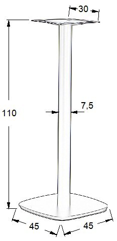 PODSTAWA STOLIKA SH-3050-2/H/B - 45x45 cm - kwadratowa, stal malowana proszkowo PODSTAWA STOLIKA SH-3050-2/H/B - 45x45 cm - kwadratowa, stal malowana proszkowo