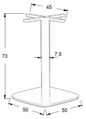 PODSTAWA STOLIKA SH-3050-3/B - 50x50 cm - kwadratowa, stal malowana proszkowo