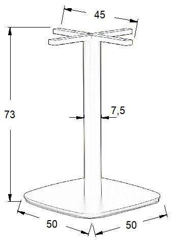 PODSTAWA STOLIKA SH-3050-3/B - 50x50 cm - kwadratowa, stal malowana proszkowo PODSTAWA STOLIKA SH-3050-3/B - 50x50 cm - kwadratowa, stal malowana proszkowo