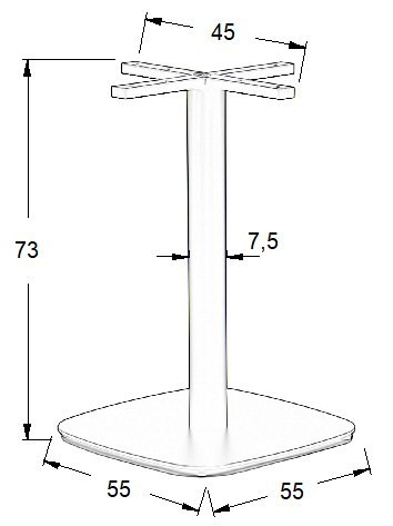 PODSTAWA STOLIKA SH-3050-4/B - 55x55 cm - kwadratowa, stal malowana proszkowo PODSTAWA STOLIKA SH-3050-4/B - 55x55 cm - kwadratowa, stal malowana proszkowo
