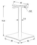 PODSTAWA STOLIKA SH-3060-2/B - 50x50 cm - kwadratowa, czarna malowana proszkowo