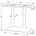 PODSTAWA STOLIKA SH-4001-2/B - 69,5x39,5 cm - prostokątna z dwiema nogami czarna malowana proszkowo