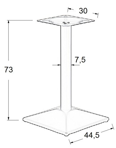 PODSTAWA STOLIKA SH-4002-6/B - 44,5x44,5 cm - czarna kwadratowa PODSTAWA STOLIKA SH-4002-6/B - 44,5x44,5 cm - czarna kwadratowa