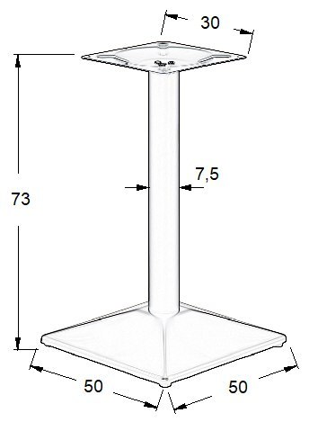 PODSTAWA STOLIKA SH-4002-8/B - 50x50 cm - czarna kwadratowa PODSTAWA STOLIKA SH-4002-8/B - 50x50 cm - czarna kwadratowa