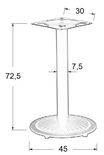 PODSTAWA STOLIKA SH-4004-1/B - ∅ 45 cm - czarna okrągła PODSTAWA STOLIKA SH-4004-1/B - ∅ 45 cm - czarna okrągła