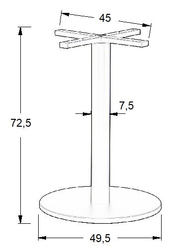 PODSTAWA STOLIKA SH-5001-7/B - ∅ 49,5 cm - czarna okrągła PODSTAWA STOLIKA SH-5001-7/B - ∅ 49,5 cm - czarna okrągła