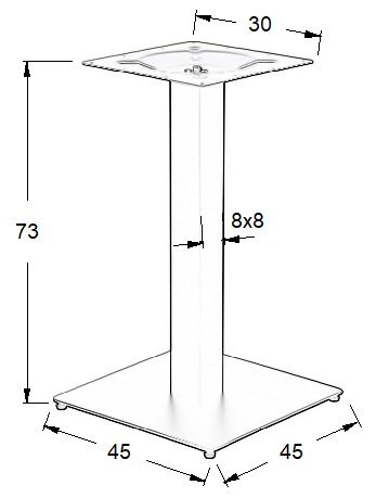 PODSTAWA STOLIKA SH-5002-5/B - 45x45 cm - czarna kwadratowa PODSTAWA STOLIKA SH-5002-5/B - 45x45 cm - czarna kwadratowa