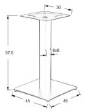 PODSTAWA STOLIKA SH-5002-5/L/B - 45x45 cm - czarna kwadratowa