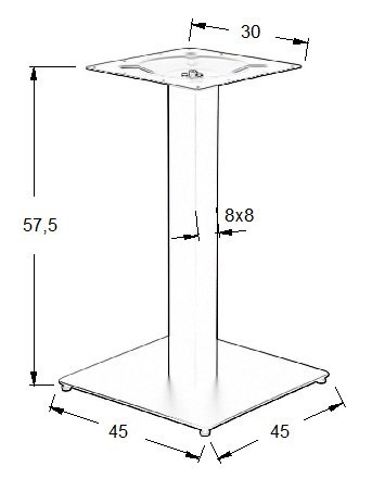PODSTAWA STOLIKA SH-5002-5/L/B - 45x45 cm - czarna kwadratowa PODSTAWA STOLIKA SH-5002-5/L/B - 45x45 cm - czarna kwadratowa