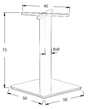 PODSTAWA STOLIKA SH-5002-6/B - 50x50 cm - czarna kwadratowa PODSTAWA STOLIKA SH-5002-6/B - 50x50 cm - czarna kwadratowa