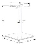 PODSTAWA STOLIKA SH-5002-7/B - 55x55 cm - czarna kwadratowa