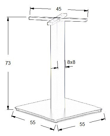 PODSTAWA STOLIKA SH-5002-7/B - 55x55 cm - czarna kwadratowa PODSTAWA STOLIKA SH-5002-7/B - 55x55 cm - czarna kwadratowa