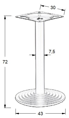 PODSTAWA STOLIKA SH-5005-1/B - ∅ 43 cm - czarna okrągła PODSTAWA STOLIKA SH-5005-1/B - ∅ 43 cm - czarna okrągła