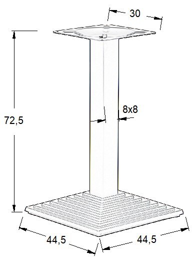 PODSTAWA STOLIKA SH-5014-6/B - 45x45 cm - czarna kwadratowa PODSTAWA STOLIKA SH-5014-6/B - 45x45 cm - czarna kwadratowa