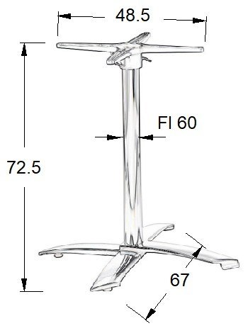 PODSTAWA STOLIKA SH-7001/A uchylna aluminium - 67x67 cm - 4 stopki (2 regulowane) PODSTAWA STOLIKA SH-7001/A uchylna aluminium - 67x67 cm - 4 stopki (2 regulowane)