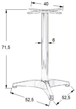 PODSTAWA STOLIKA SH-7002/A aluminium - &#8709 61 cm - regulowane stopki