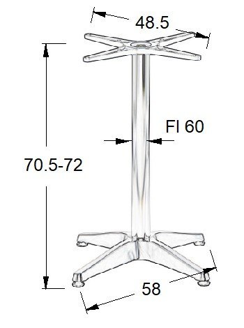 PODSTAWA STOLIKA SH-7003-1/A aluminium - 58x58 cm - regulowane stopki PODSTAWA STOLIKA SH-7003-1/A aluminium - 58x58 cm - regulowane stopki