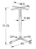 PODSTAWA STOLIKA SH-7102/A alu / stal nierdzewna - 63x63 cm - regulowane stopki