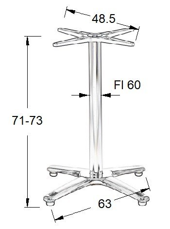 PODSTAWA STOLIKA SH-7102/A alu / stal nierdzewna - 63x63 cm - regulowane stopki PODSTAWA STOLIKA SH-7102/A alu / stal nierdzewna - 63x63 cm - regulowane stopki