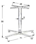 PODSTAWA STOLIKA SH-7700/L/A aluminium - 71x71 cm -regulowane stopki