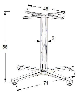 PODSTAWA STOLIKA SH-7700/L/A aluminium - 71x71 cm -regulowane stopki PODSTAWA STOLIKA SH-7700/L/A aluminium - 71x71 cm -regulowane stopki