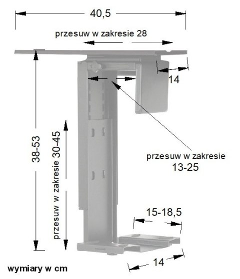 UCHWYT NA KOMPUTER ST-ZA-01 - Aluminium - obrotowy i przesuwny, regulacja szerokości i wysokości UCHWYT NA KOMPUTER ST-ZA-01 - Aluminium - obrotowy i przesuwny, regulacja szerokości i wysokości
