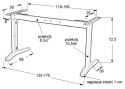 Stelaż do biurka STL-01 z rozsuwaną belką - Aluminium - z kanałem kablowym