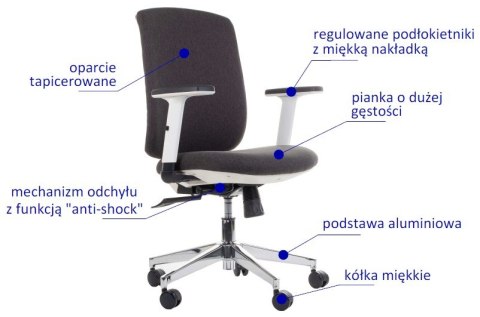 Fotel obrotowy ZN-605-W tk.26 brąz - krzesło biurowe do biurka - TILT Fotel obrotowy ZN-605-W tk.26 brąz - krzesło biurowe do biurka - TILT