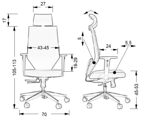 Fotel obrotowy ZN-805-C tk.26 brąz - krzesło biurowe do biurka - TILT, ZAGŁÓWEK Fotel obrotowy ZN-805-C tk.26 brąz - krzesło biurowe do biurka - TILT, ZAGŁÓWEK