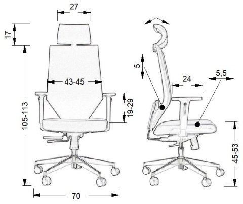Fotel obrotowy ZN-805-C tk.9 - krzesło biurowe do biurka - TILT, ZAGŁÓWEK Fotel obrotowy ZN-805-C tk.9 - krzesło biurowe do biurka - TILT, ZAGŁÓWEK