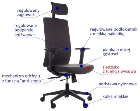 Fotel obrotowy ZN-807-B tk.26 brąz - krzesło biurowe do biurka - TILT, ZAGŁÓWEK Fotel obrotowy ZN-807-B tk.26 brąz - krzesło biurowe do biurka - TILT, ZAGŁÓWEK