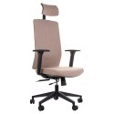 Fotel obrotowy ZN-807-B tk.6 beżowy - krzesło biurowe do biurka - TILT, ZAGŁÓWEK
