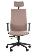 Fotel obrotowy ZN-807-B tk.6 beżowy - krzesło biurowe do biurka - TILT, ZAGŁÓWEK
