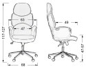 Fotel obrotowy szary BEDFORD tk. 206/54/B - krzesło biurowe do biurka - TILT