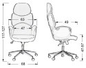 Fotel obrotowy szary BEDFORD tk. 206/54/W - krzesło biurowe do biurka - TILT