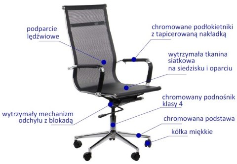 Fotel obrotowy BURNET czarny - krzesło biurowe do biurka - TILT Fotel obrotowy BURNET czarny - krzesło biurowe do biurka - TILT