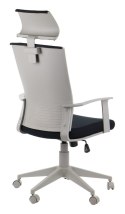 Fotel obrotowy CLAYTON tk. 54 czarny - krzesło biurowe do biurka - TILT, ZAGŁÓWEK