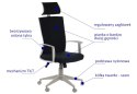 Fotel obrotowy CLAYTON tk. 54 czarny - krzesło biurowe do biurka - TILT, ZAGŁÓWEK