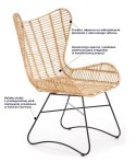 Halmar INDIANA fotel wypoczynkowy rattan naturalny Halmar INDIANA fotel wypoczynkowy rattan naturalny