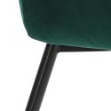 Intesi Krzesło tapicerowane Floyd Velvet zielone nogi metalowe czarne wygodne i stabilne