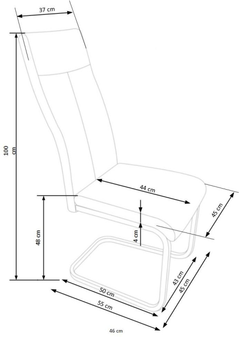 Halmar K370 krzesło na płozach Beżowe tkanina/stal Halmar K370 krzesło na płozach Beżowe tkanina/stal