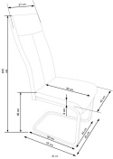 Halmar K370 krzesło ciemny popiel tkanina /chrom Halmar K370 krzesło ciemny popiel tkanina /chrom