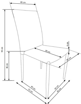 Halmar K375 krzesło ciemny popielaty ekoskóra/metal