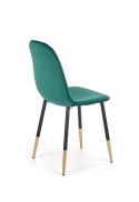 Halmar K379 krzesło Ciemno Zielone tkanina aksamit/czarne+złote