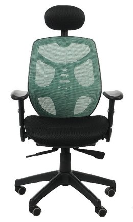 Fotel obrotowy KB-8905 ZIELONY - krzesło biurowe do biurka - TILT, ZAGŁÓWEK